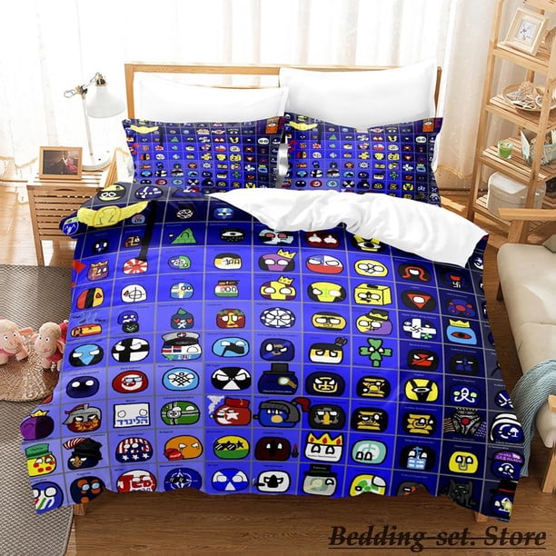 x1301 Bed Sheets Countryball Polandballs Bedding Set Twin Full Size Bed Set Aldult Kid Bedroom Duvetcover Sets Anime 3-Piece Bedding Set (1 Duvet Cover + 2 Pillow Shams) nj1301