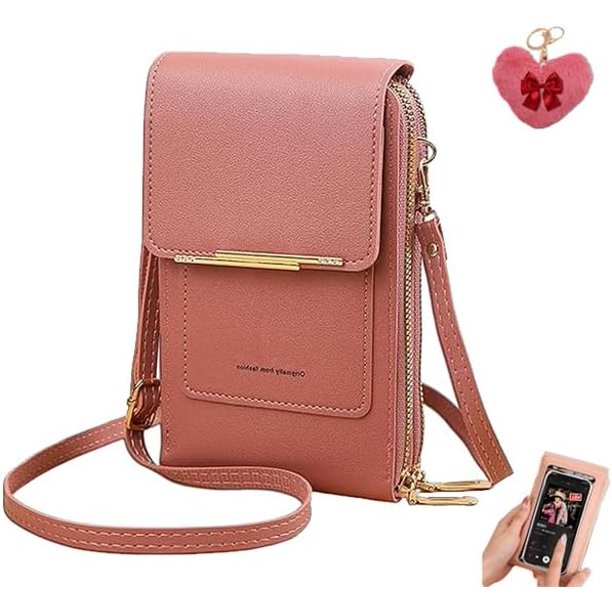 Bolso bandolera pantalla táctil mujer antirrobo móvil monedero impermeable cuero hombro organizador llaves