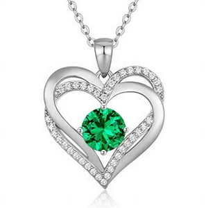 Collar Heshpaws Love Pendant Con Birthstone Zirconia Y Caja De Regalo