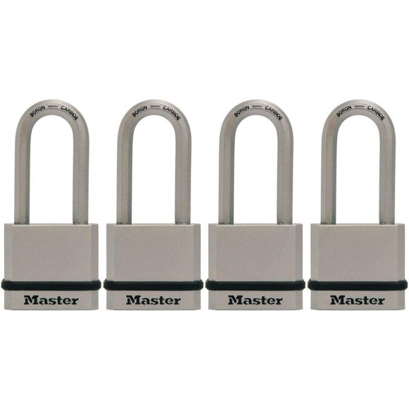 Master Lock Candado de 4,4 cm de ancho, llave única – Pack de 4