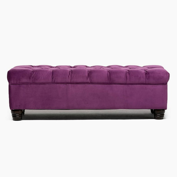 Banqueta Capitone Felpa Morado