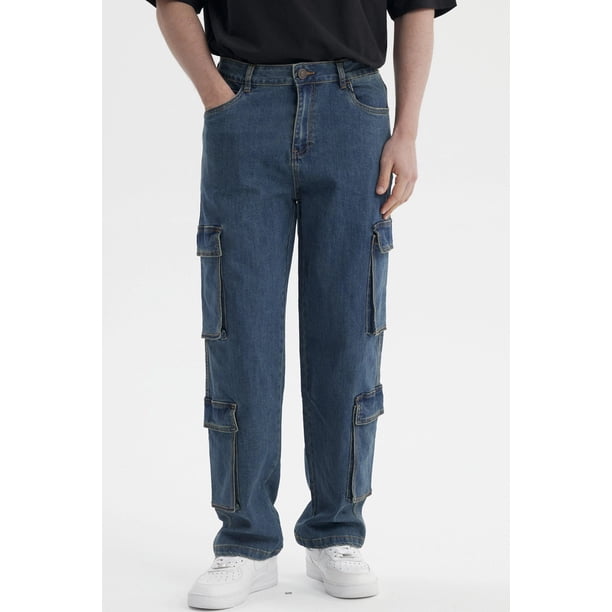 Jeans Hombre Doble Cargo Azul- ll