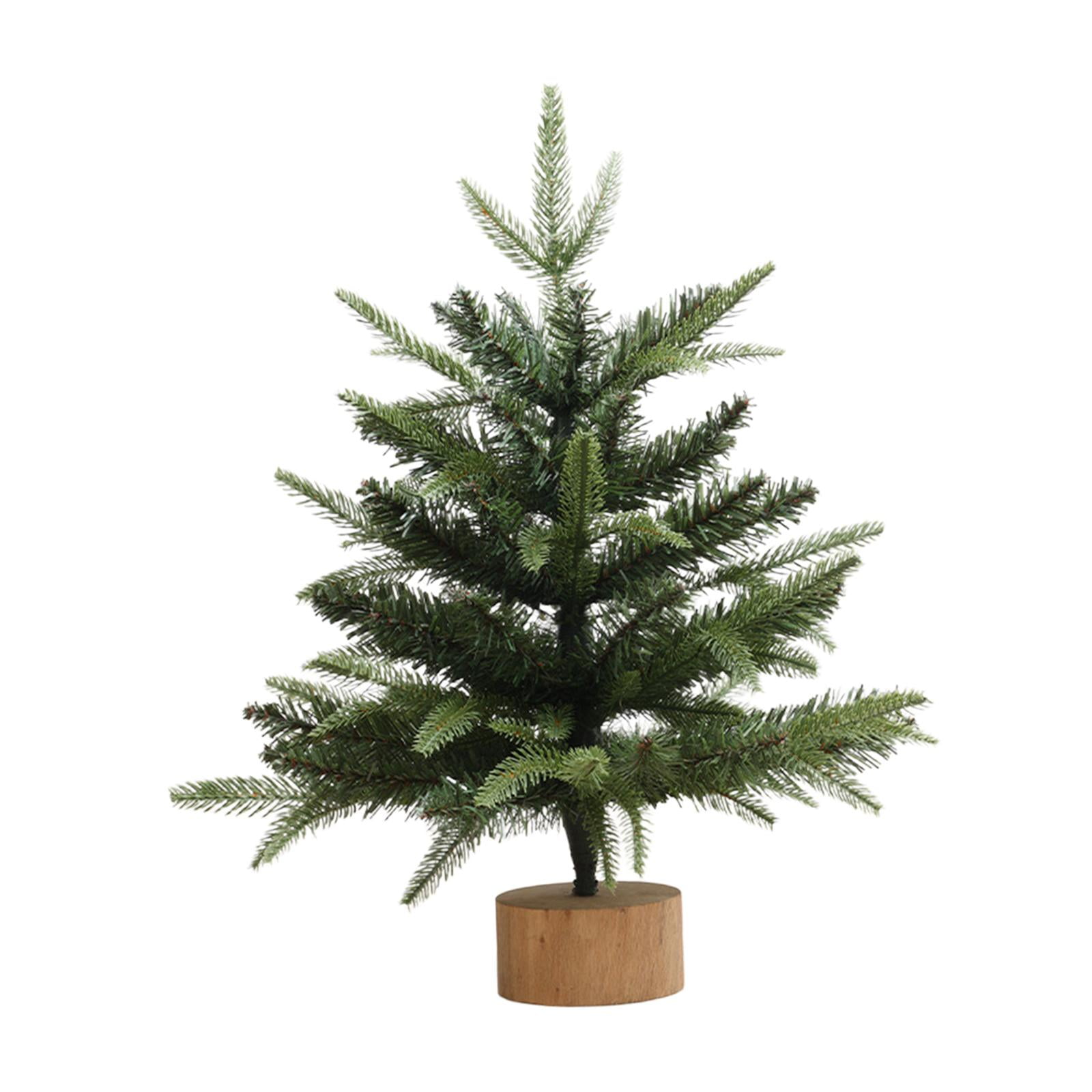 Magideal - Árbol De Navidad De Escritorio, Pequeño Árbol De Navidad Con Base De Madera, Decoración Artificial Para Estante, Chimenea, Mesa, Centro De Mesa, Ofici 60 Centímetros