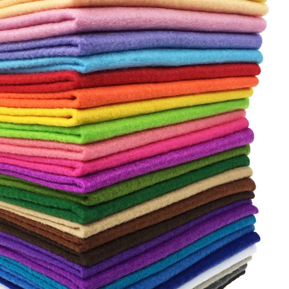 Fieltro artesanal, 28 unidades, 30 x 20 cm, 1,4 mm de grosor, varios colores