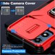 thumbnail image 2 of Funda Armada para Motorola Moto G22 con Tapa Deslizante y Soporte Magnético Giratorio Rojo, 2 of 5
