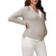 thumbnail image 4 of INSPIRE CHIC Camisas de Maternidad para Mujeres con Botones Ropa de Embarazo Manga Larga Cuello en V Falso 2 Piezas Tops de Lactancia S Caqui, 4 of 6