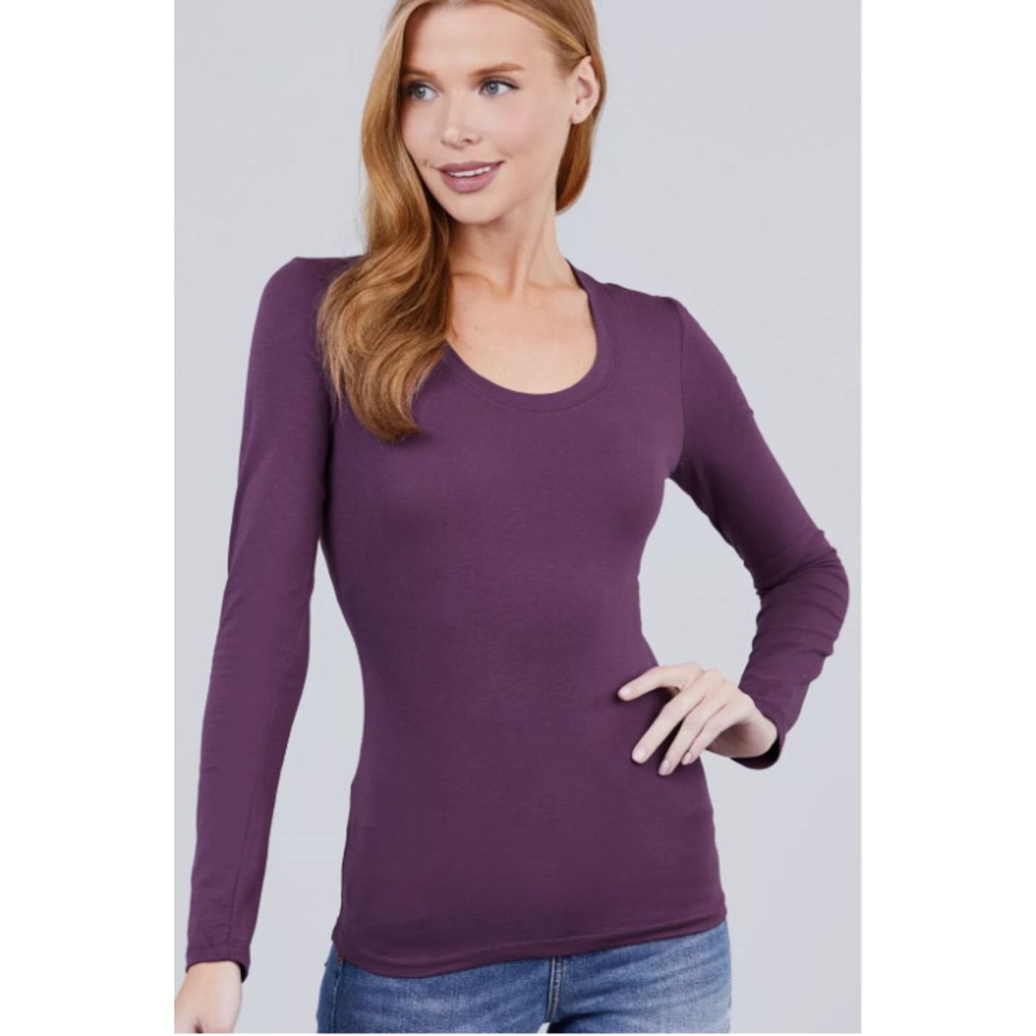 Likeshop - Camiseta Mujer Elasticada Manga Larga Bambu 2123