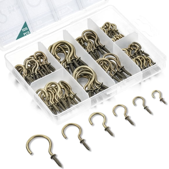 Ganchos de rosca EIENHOSHI para colgar vasos de bronce, 105 unidades
