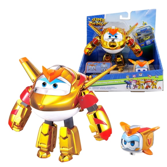 Super Wings Juguete 2 Figuras de 5" Golden Boy y Super Pet con Luz