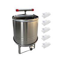 Magideal - Extractor De Miel, Prensa De Vino De Frutas, Suministros De Apicultura, Trituradora Manual Doméstica, Elaboración De Vino Para Vinaza, Verduras, Aceit 5 Bolsas De Filtración