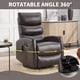 thumbnail image 2 of Heat Massage Manual Recliner Chair with Rocker and Swivel in Fabric for Living Room, Brown, 2 of 3