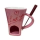 thumbnail image 5 of Taza Para Fondue De Chocolate Con Tenedor, Taza Personal Para Derretir Queso Para Fiestas, Camping, Corazón Rosa, 5 of 5