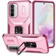thumbnail image 1 of Funda Armada para Samsung Galaxy A36 con Tapa Deslizante y Soporte Magnético Giratorio Rosa, 1 of 5