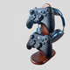 thumbnail image 2 of 2IN1 Soporte de auriculares de madera maciza de nogal con base estable Soporte multifuncional para auriculares Gamepad-Marrón oscuro, 2 of 7