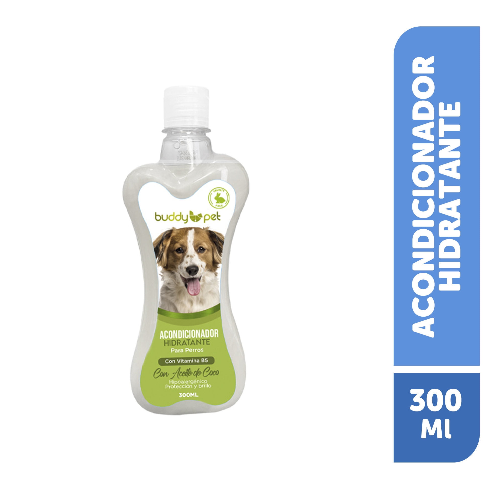 Acondicionador Para Perro Hidratante Con Aceite De Coco Botella 300 ml Buddy Pet