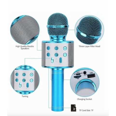 Atlas - Microfono Inalambrico Bluetooth Azul