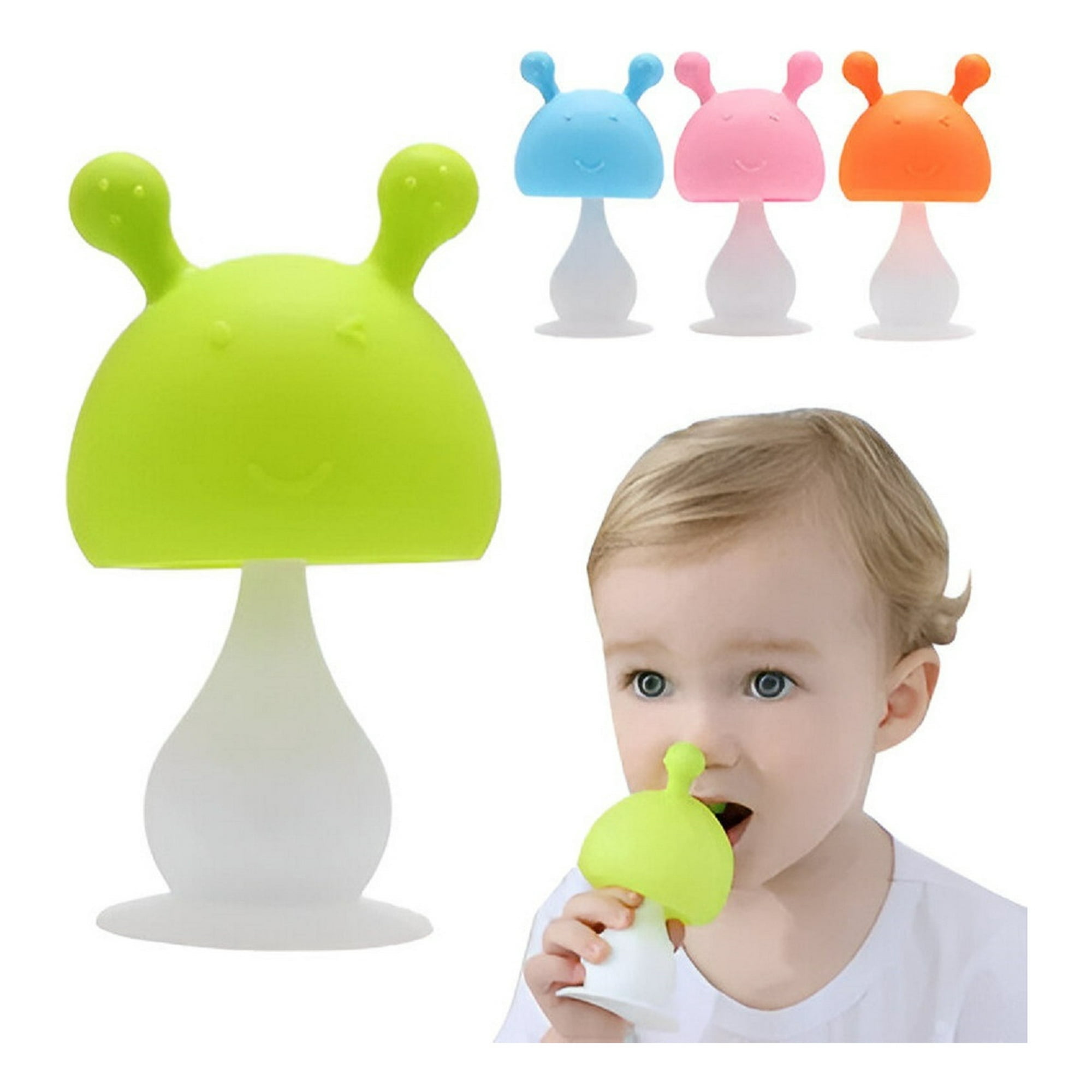 Genérico - Set 3 Mordedor Forma Champiñon Sonido Denticion Bebes Lau