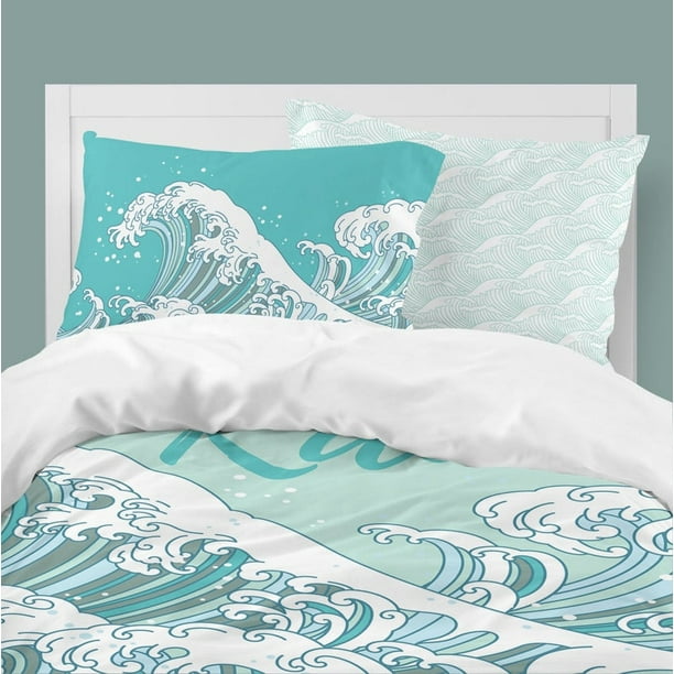 Juego de cama infantil personalizado Ocean Waves (edredón o funda nórdica)