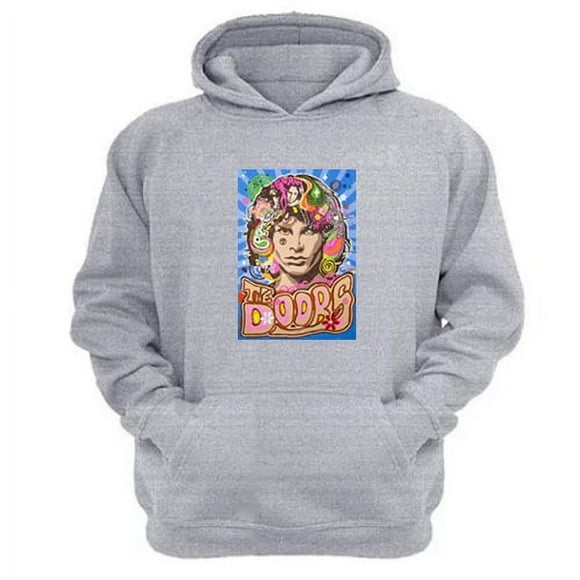 Polerón Canguro The Doors Gris Claro Talla M Unisex