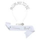 thumbnail image 2 of Mommy To Be Sash Set Decoración De Fiesta Para Baby Shower Niño Niña Revelación De Género Blanco Plata, 2 of 5