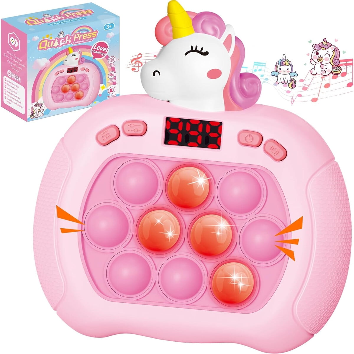 Juguete Pop Game Umqyymko Unicornio 6 Modos Luces Niños