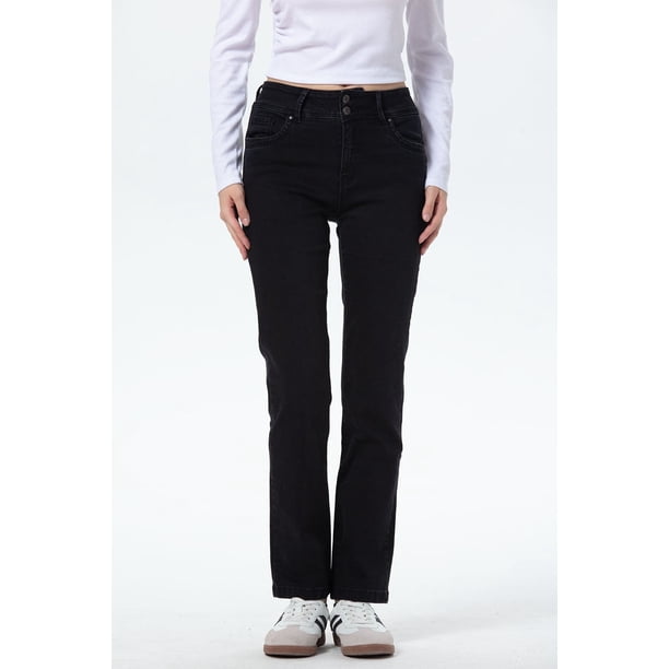 Jeans Mujer Flo Calce Recto Negro
