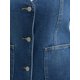 thumbnail image 5 of INSPIRE CHIC Chaleco de regreso a clases para mujer, chaleco de mezclilla con cuello en V, bolsillos con parche, botones, sin mangas, chaqueta de jean 2XL azul oscuro, 5 of 6