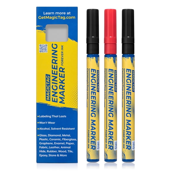 Rotulador MAGIC TAG Punta Fina Set de 3 Resistente a UV