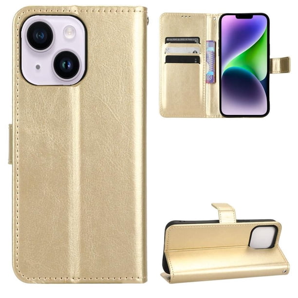 Funda tipo libro para iPhone 13 Mini, cartera todo‑en‑uno, funda multifuncional con tarjetero y correa de muñeca desmontable