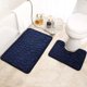 thumbnail image 1 of suxuMhao Tapetes de Baño, Juego de 2 Pzas de Tapetes de Baño Lavables - 1 Tapete de Baño Rectangular (20x31.5in) + 1 Tapete de Ducha en Forma de U (20x15.75in), Tapete Azul Oscuro para Baño, Tapetes, 1 of 4