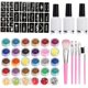 thumbnail image 1 of Kit de tatuajes con brillantina, tatuajes temporales a prueba de agua, 30 destellos grandes de colores brillantes, kit de tatuajes temporales para uñas, pintura artística con brillantina para fiestas, 1 of 7