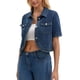 thumbnail image 4 of INSPIRE CHIC Chaquetas de Mezclilla de Manga Corta para Mujer, Chaqueta Clásica de Jean con Botones y Bolsillos, Talla 2XL Azul, 4 of 6