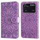 thumbnail image 1 of Funda tipo cartera FOXDOCK para Xiaomi Poco M4 Pro 4G , diseño girasol en relieve, cuero PU, cierre magnético, soporte y tarjetero, 1 of 5