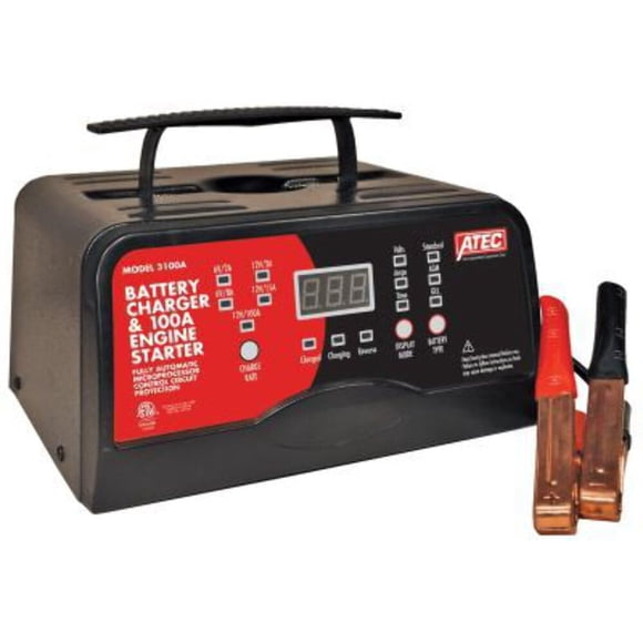 Cargador de batería Associated Equipment 3100A Atec, automático 6/12 V 15/2 A, arranque rápido de 100 A
