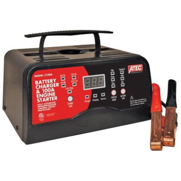 Cargador de batería Associated Equipment 3100A Atec, automático 6/12 V 15/2 A, arranque rápido de 100 A
