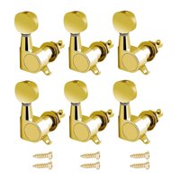 Magideal - 6X Clavijas De Afinación De Guitarra Perillas Repalce Piezas Antiguas Ajuste Perfecto Botón Ovalado Sellado Cabezales De Máquina Teclas De Afinación Áurea 6R