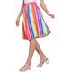 thumbnail image 4 of INSPIRE CHIC Falda a Rayas para Mujer Cintura Alta Elástica Botón Frontal Falda Midi Línea A XS Arcoíris, 4 of 6