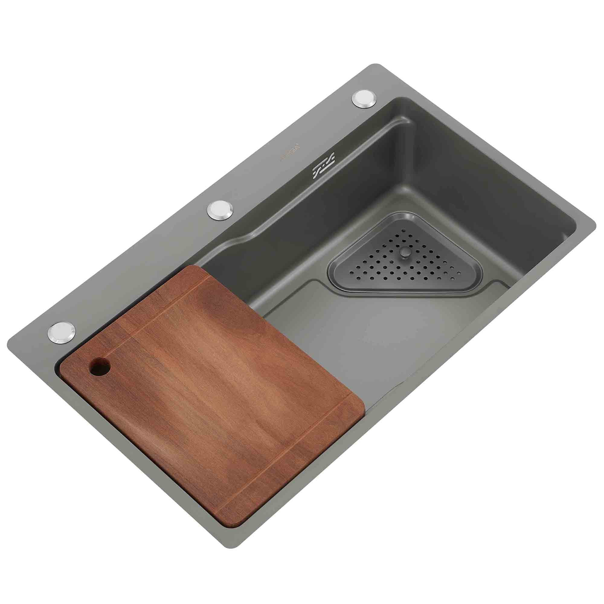 Domsa - Lavaplatos Sobre Cubierta Gris 75x46x20 Cm