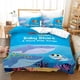 thumbnail image 1 of Dolphin Cartoon Blue Quilt Duvet Cover Set Soft Kids Pillowcase Children Queen3-Piece Bedding Set, 1 of 5