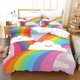 thumbnail image 1 of Cloud Rainbow Print Quilt Duvet Cover Set Bed Linen Children Bedroom Decor3-Piece Bedding Set, 1 of 5