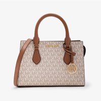 Cartera Michael Kors Sheila Small Faux Saffiano Leather Satchel (Vanilla)