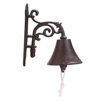 Bothyi - Timbre De Puerta Marrón Vintage, Pared Decorativa De Hierro Fundido Para Pared De Porche Al Aire Libre, Campana De Vid