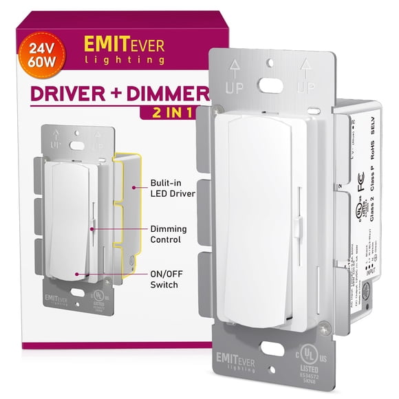 Interruptor regulador de luz EMITEVER 24V 60W Driver LED 2 en 1