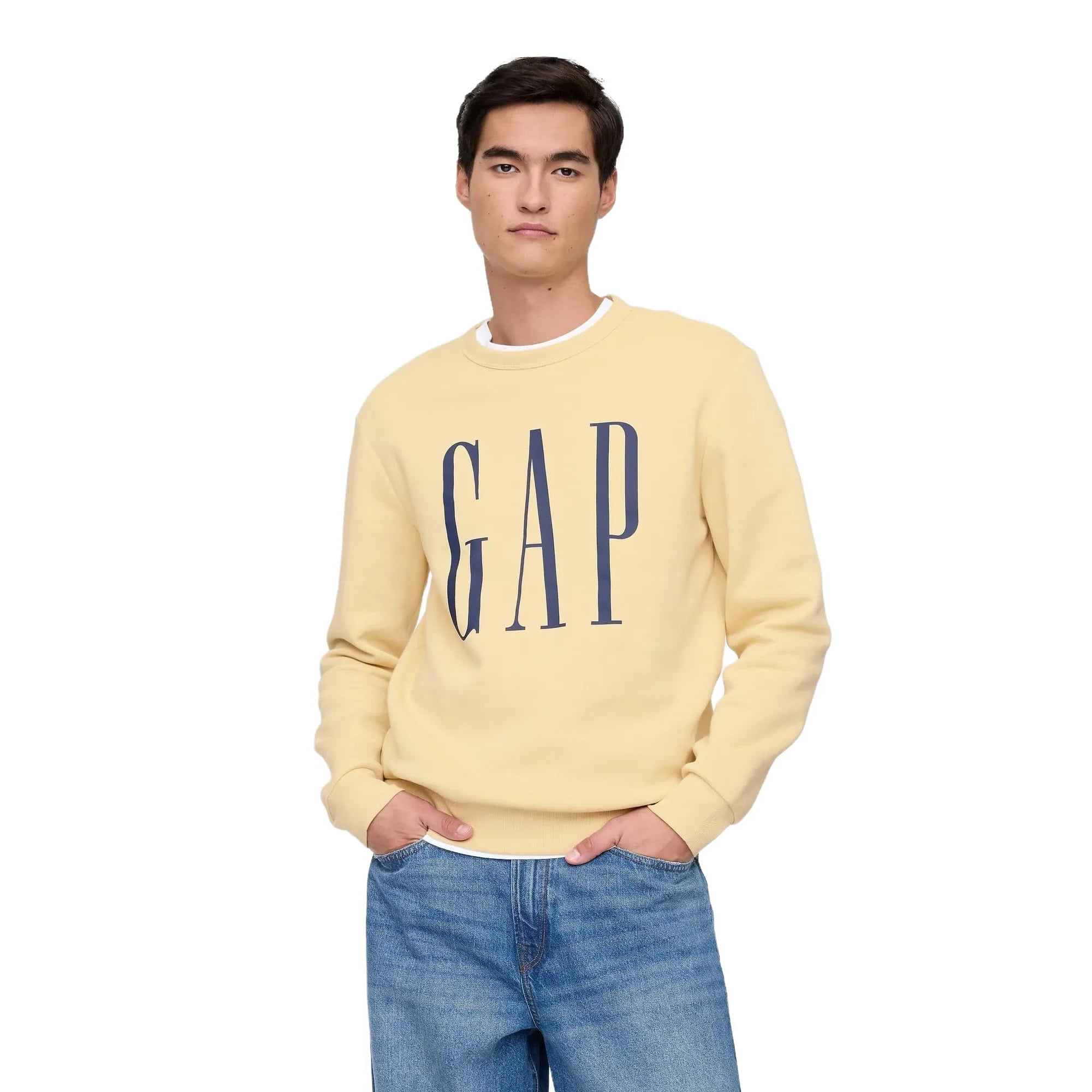 Buzo Gap Logo En Polar Amarillo Talle S