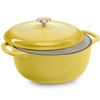 Dutch Oven Best Choice Products, Hierro Fundido Esmaltado, 6 Litros, Limón