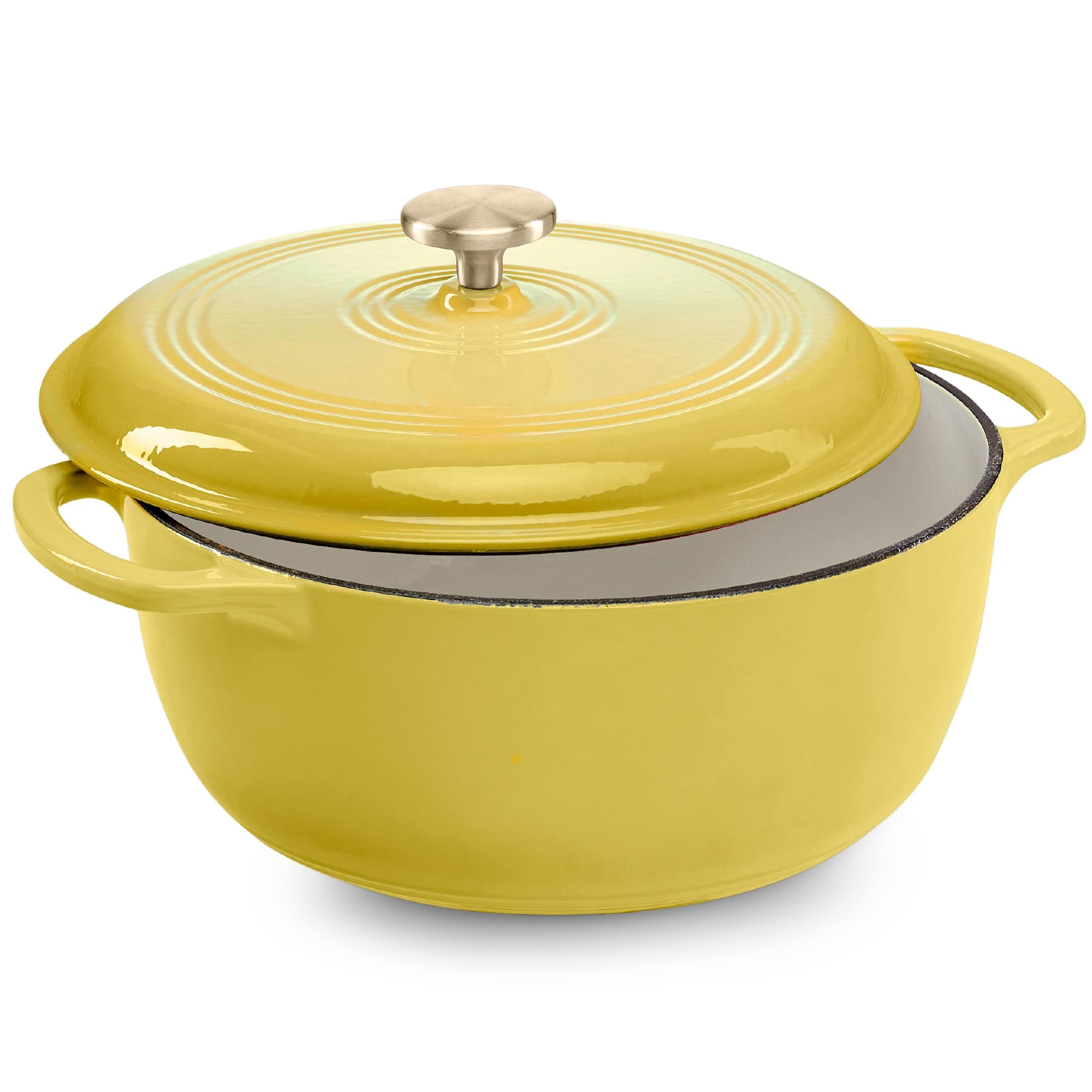 Dutch Oven Best Choice Products, Hierro Fundido Esmaltado, 6 Litros, Limón