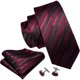 thumbnail image 2 of Barry.Wang Set de corbata a rayas para hombre de seda con pañuelo, 2 of 3