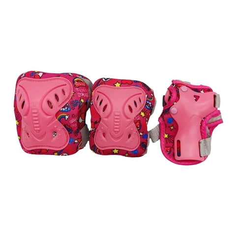 Magideal - Conjunto De Equipo De Protección Para Niños, Rodilleras, Coderas, Muñequeras, Protectores Gruesos Portátiles Para Bmx, Ciclismo, Ejercicio, Patines En Rosa