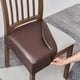 thumbnail image 1 of Xiao Hua Funda de Asiento de Silla de Comedor de Cuero Marrón -2 Piezas, Banda Elástica Impermeable, Bolsillo Deslizante, Adecuada para Protección de Cocina y Comedor sin Reposabrazos, 1 of 5