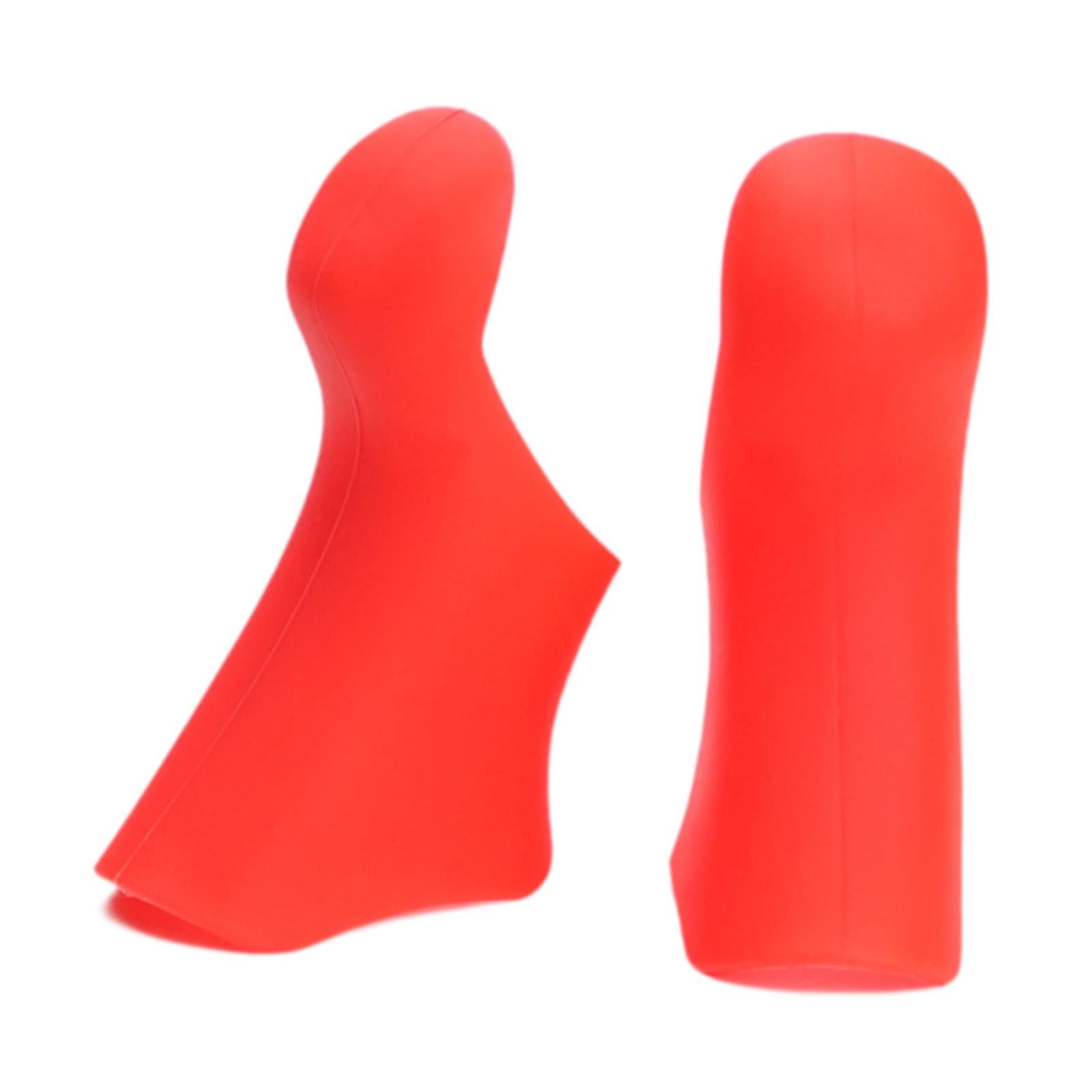 Magideal - 2 Fundas Para Palanca De Cambios De Freno, Fundas Protectoras Para Puños De Freno De Manillar, Funda Protectora Para Palanca De Cambios De Bicicleta D Rojo